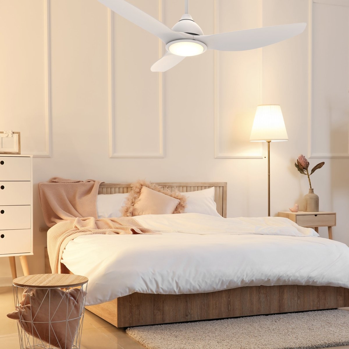 CRANSTON 52 inch 3 - Blade Smart Ceiling Fan with LED Light & Remote - LEDMyPlace