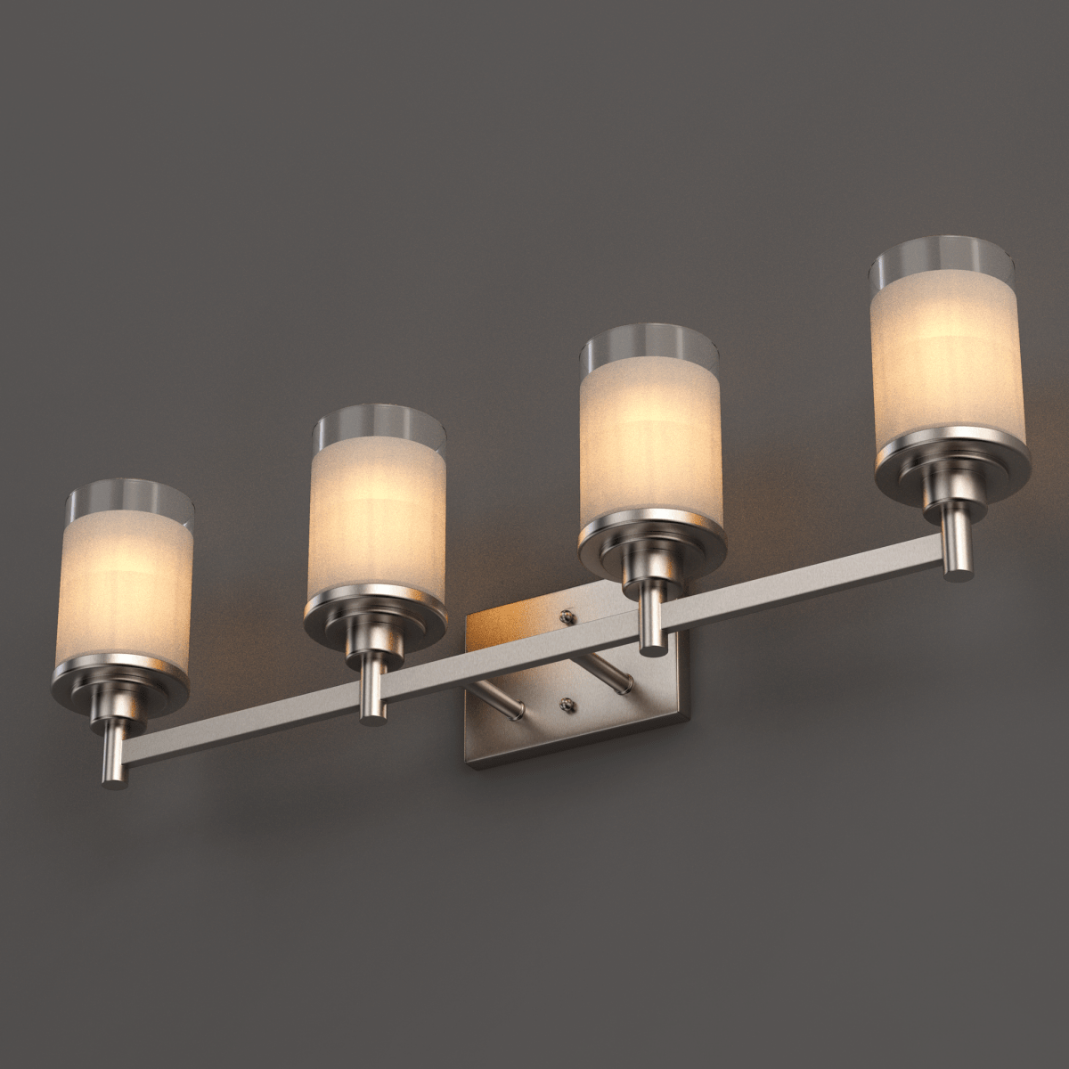 Cylinder Shape Bathroom Light Fixtures with Frosted Glass Shades, 2 - Light/3 - Light/4 - Light, Wall Mount, Vanity Lighting - LEDMyPlace