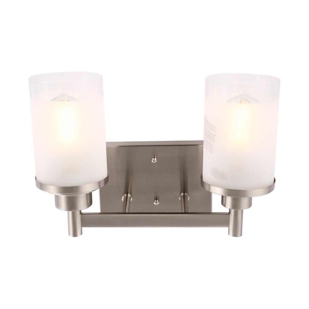 Cylinder Shape Bathroom Light Fixtures with Frosted Glass Shades, 2 - Light/3 - Light/4 - Light, Wall Mount, Vanity Lighting - LEDMyPlace