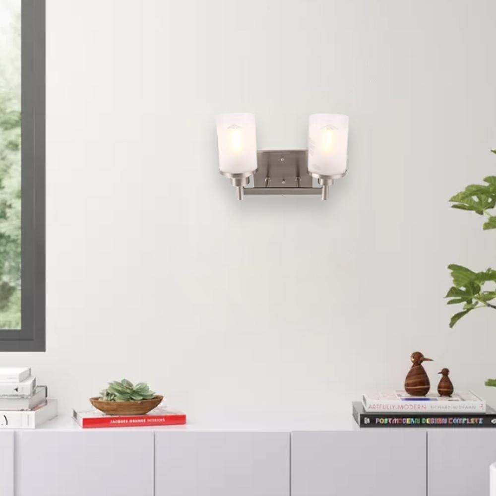 Cylinder Shape Bathroom Light Fixtures with Frosted Glass Shades, 2 - Light/3 - Light/4 - Light, Wall Mount, Vanity Lighting - LEDMyPlace