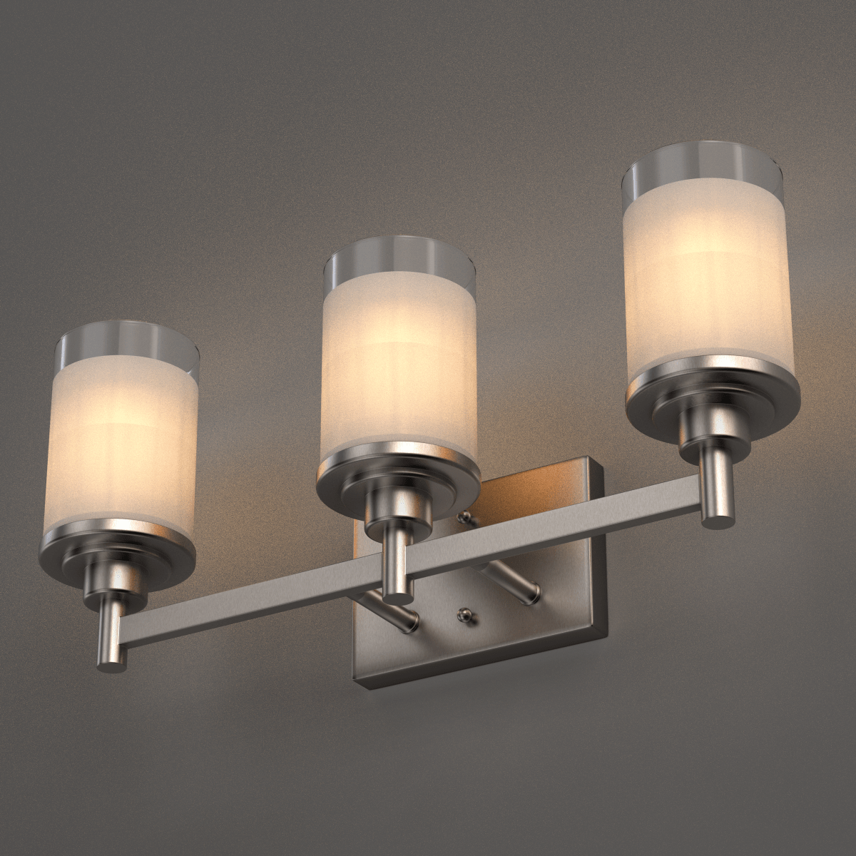 Cylinder Shape Bathroom Light Fixtures with Frosted Glass Shades, 2 - Light/3 - Light/4 - Light, Wall Mount, Vanity Lighting - LEDMyPlace