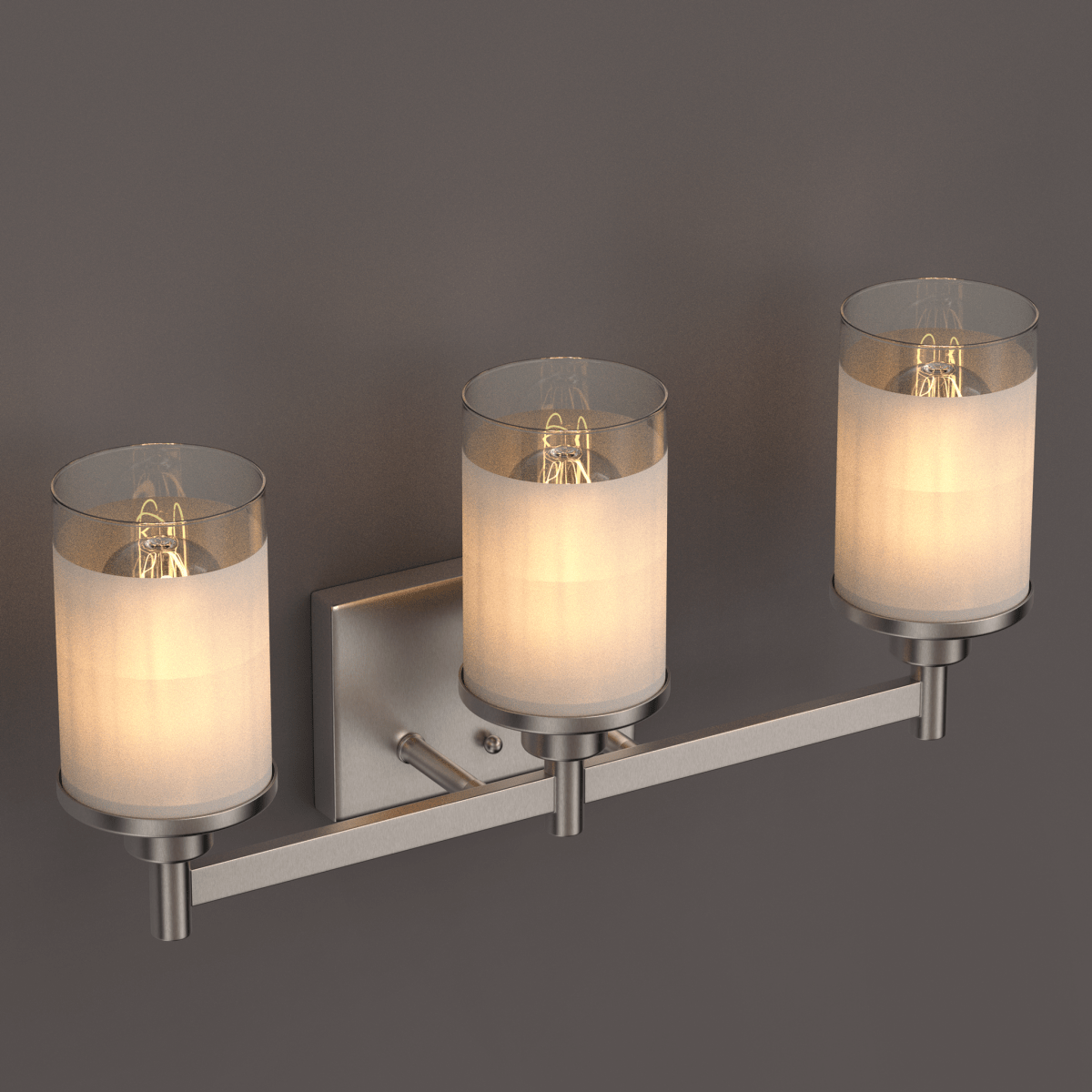 Cylinder Shape Bathroom Light Fixtures with Frosted Glass Shades, 2 - Light/3 - Light/4 - Light, Wall Mount, Vanity Lighting - LEDMyPlace