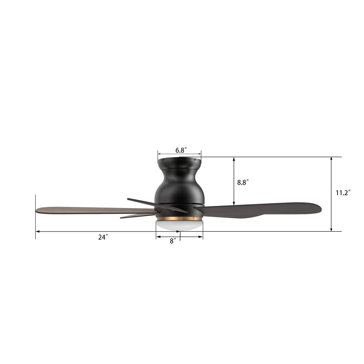 DUBOIS 48 inch 5 - Blade Flush Mount Smart Ceiling Fan with LED Light & Remote - LEDMyPlace