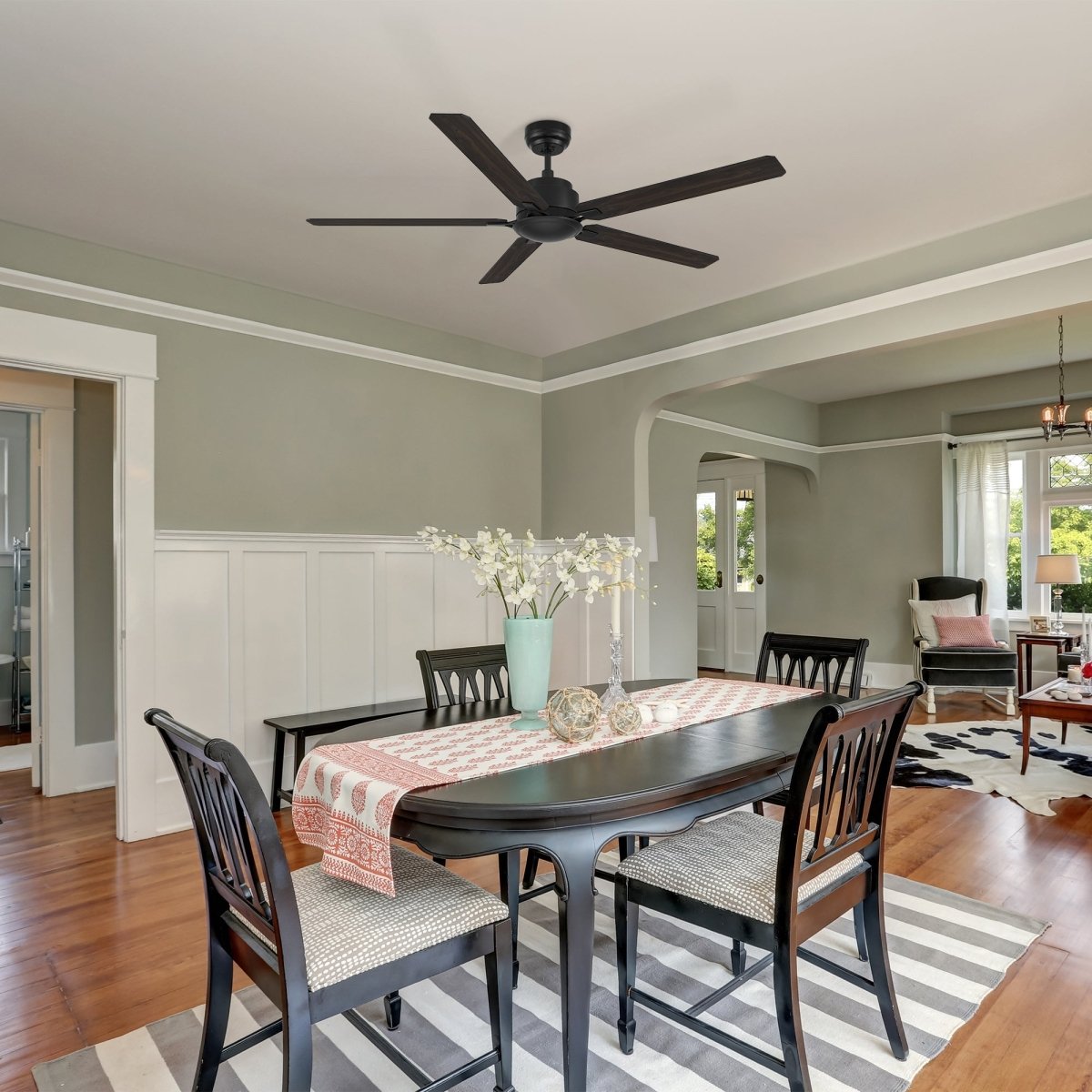 DUNKIRK 60 inch 5 - Blade No Light Ceiling Fan with Remote - LEDMyPlace