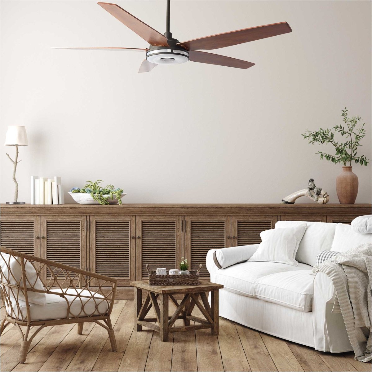 ELIRA 52 inch 5 - Blade Smart Ceiling Fan with LED Light & Remote - LEDMyPlace