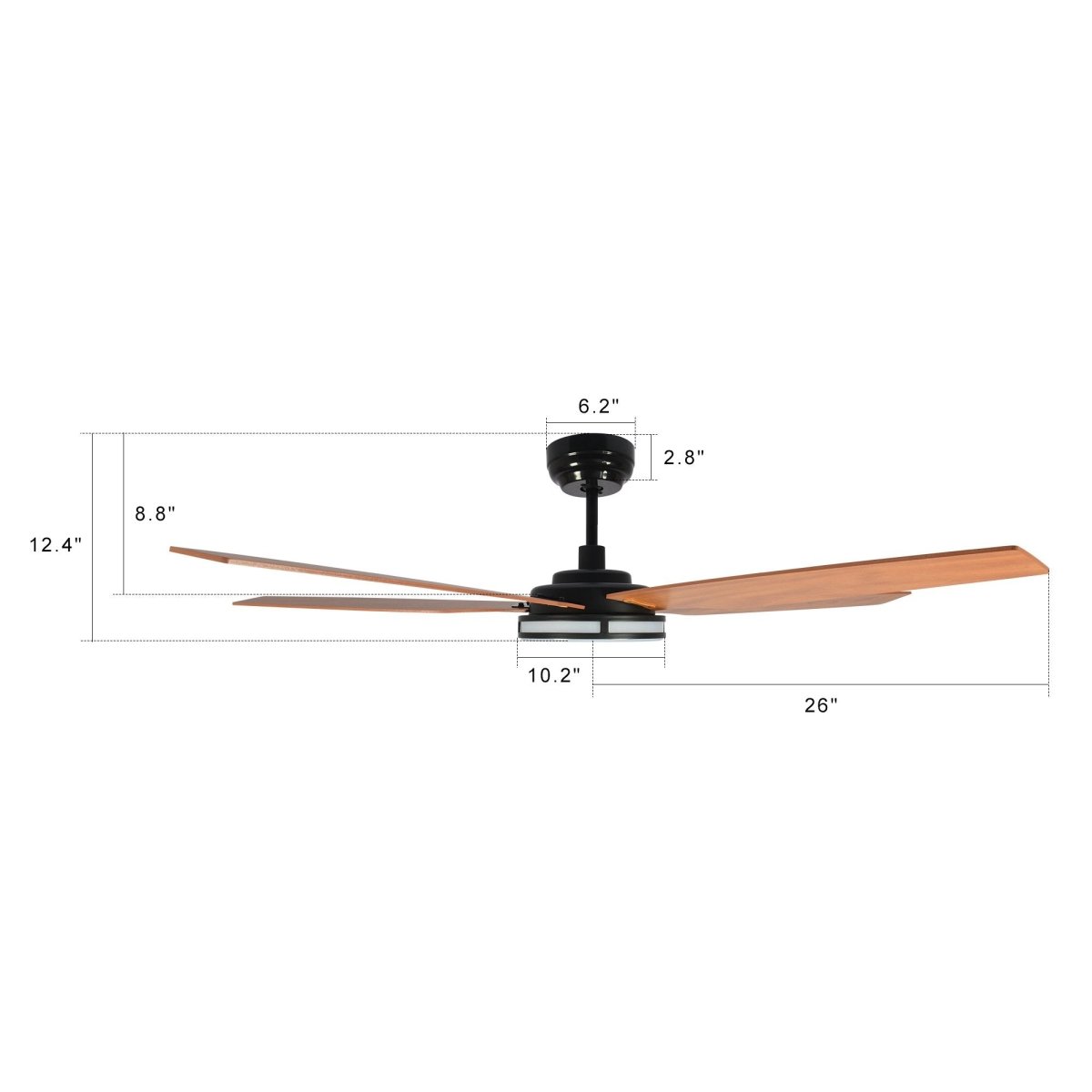 ELIRA 52 inch 5 - Blade Smart Ceiling Fan with LED Light & Remote - LEDMyPlace