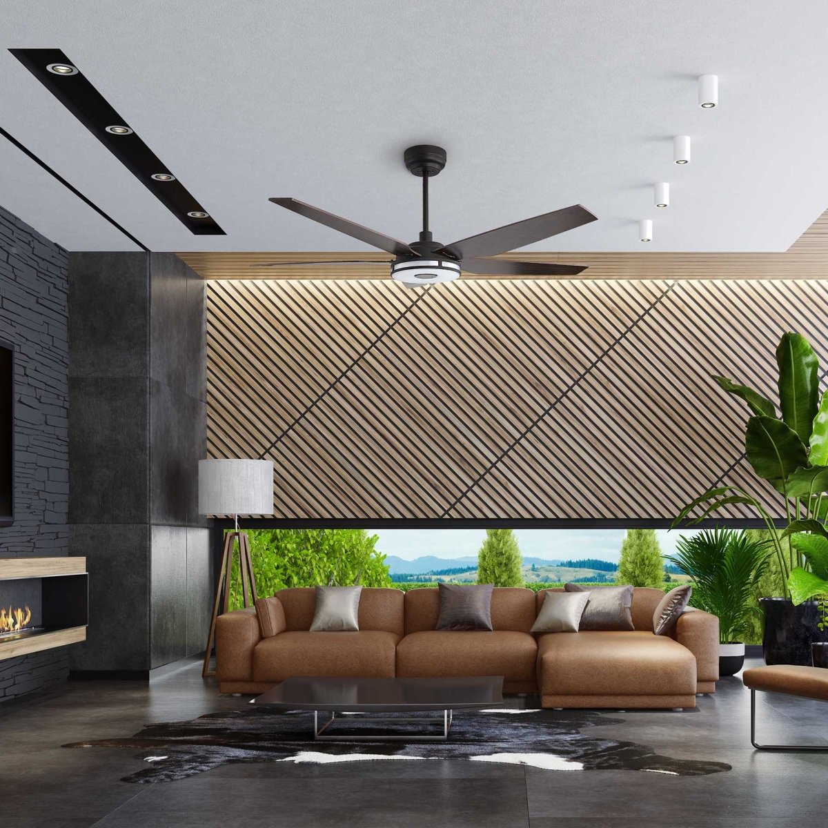 ELIRA 56 inch 5 - Blade Smart Ceiling Fan with Remote & LED Light - LEDMyPlace