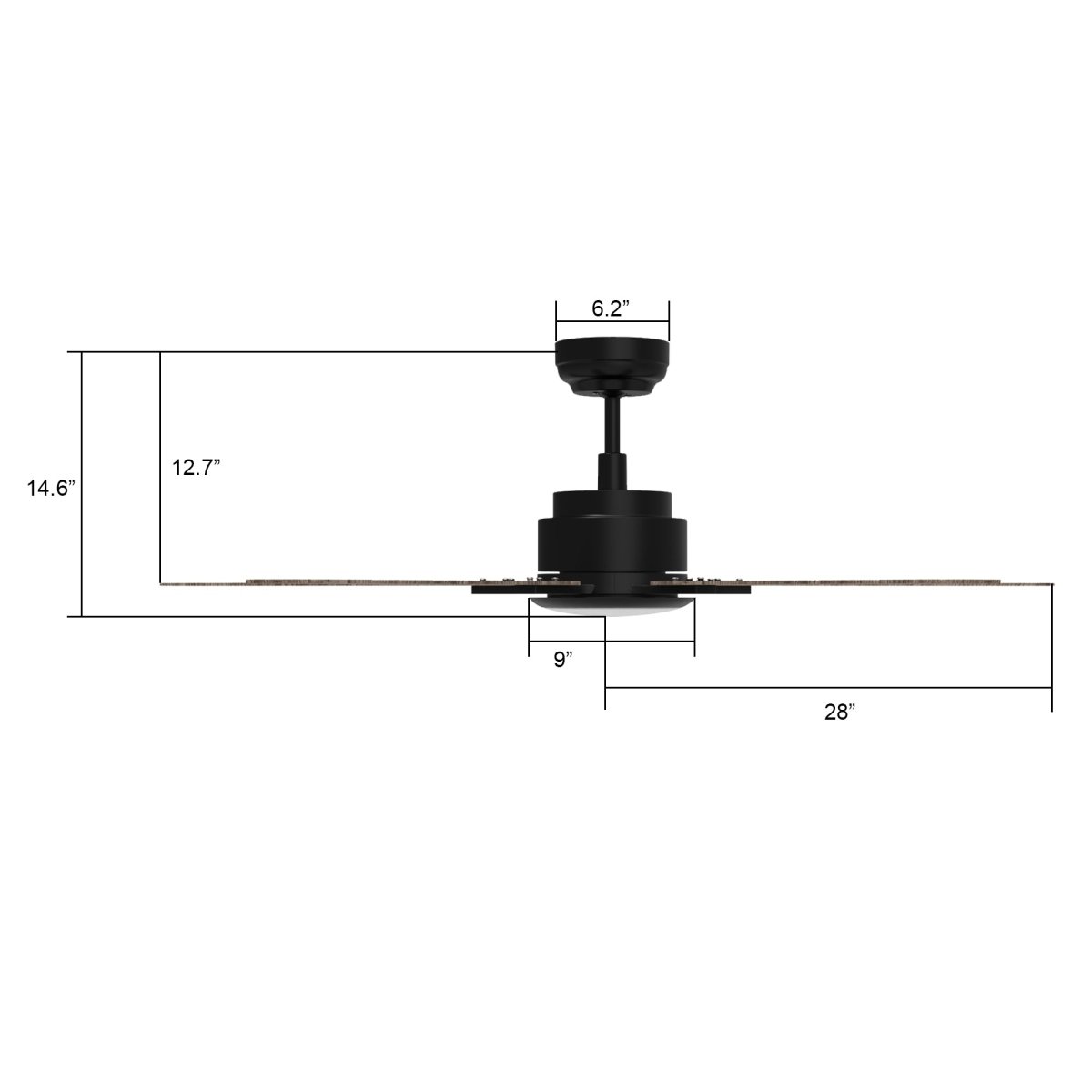 ESPEAR 56 inch 5 - Blade Smart Ceiling Fan with LED Light & Remote - LEDMyPlace