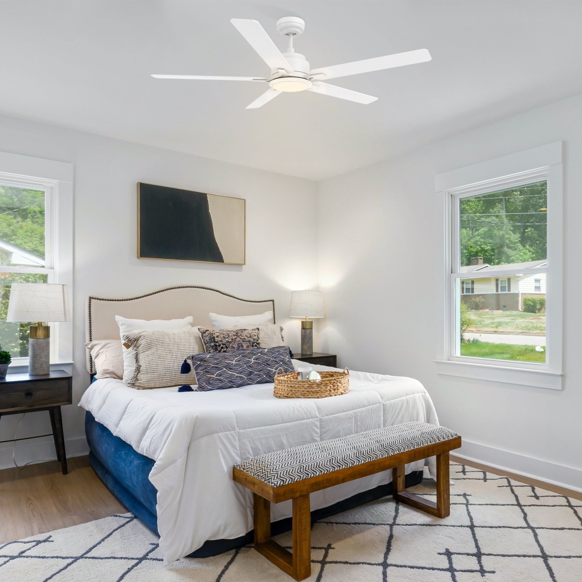 ESPEAR 60 inch 5 - Blade Smart Ceiling Fan with LED Light & Remote - LEDMyPlace