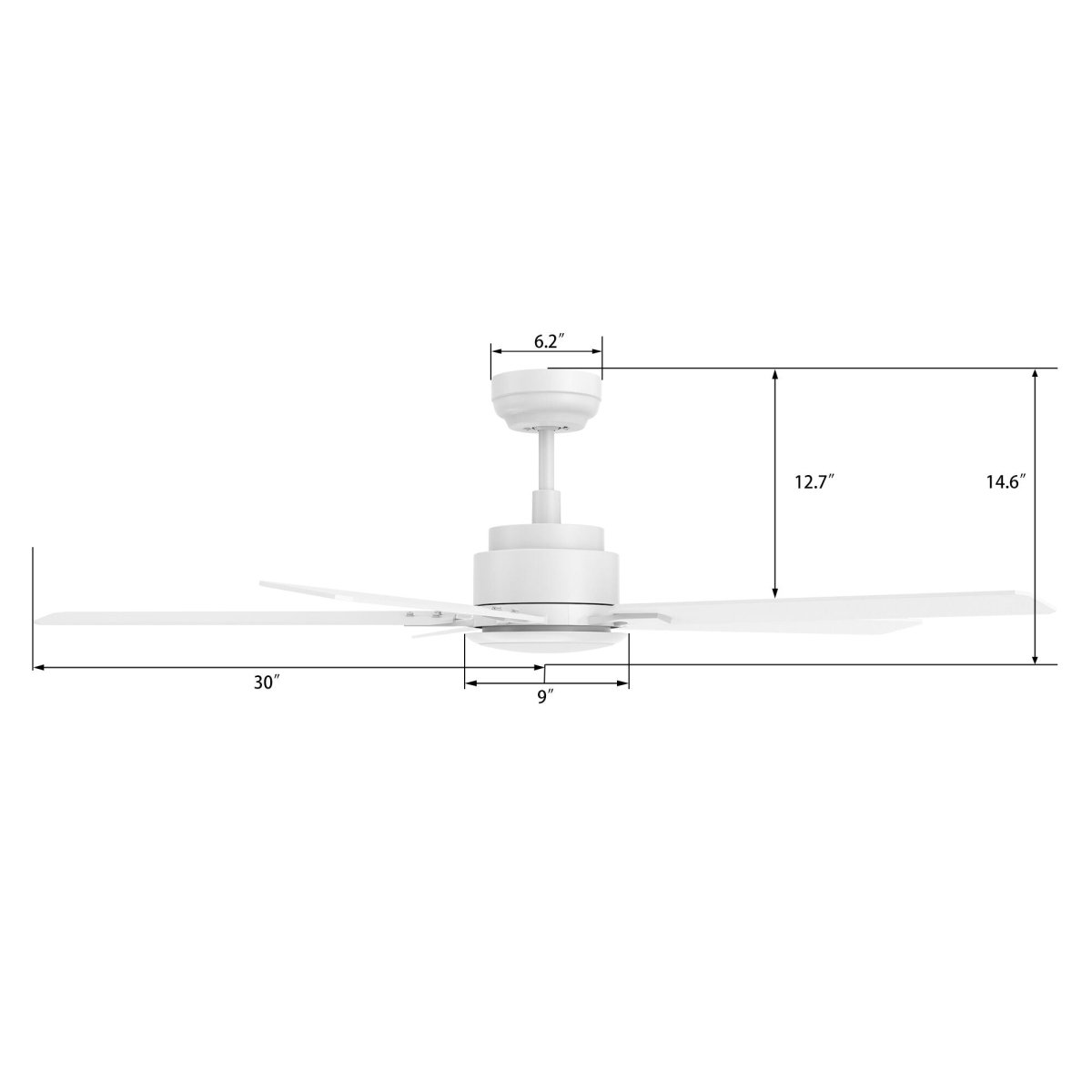 ESPEAR 60 inch 5 - Blade Smart Ceiling Fan with LED Light & Remote - LEDMyPlace