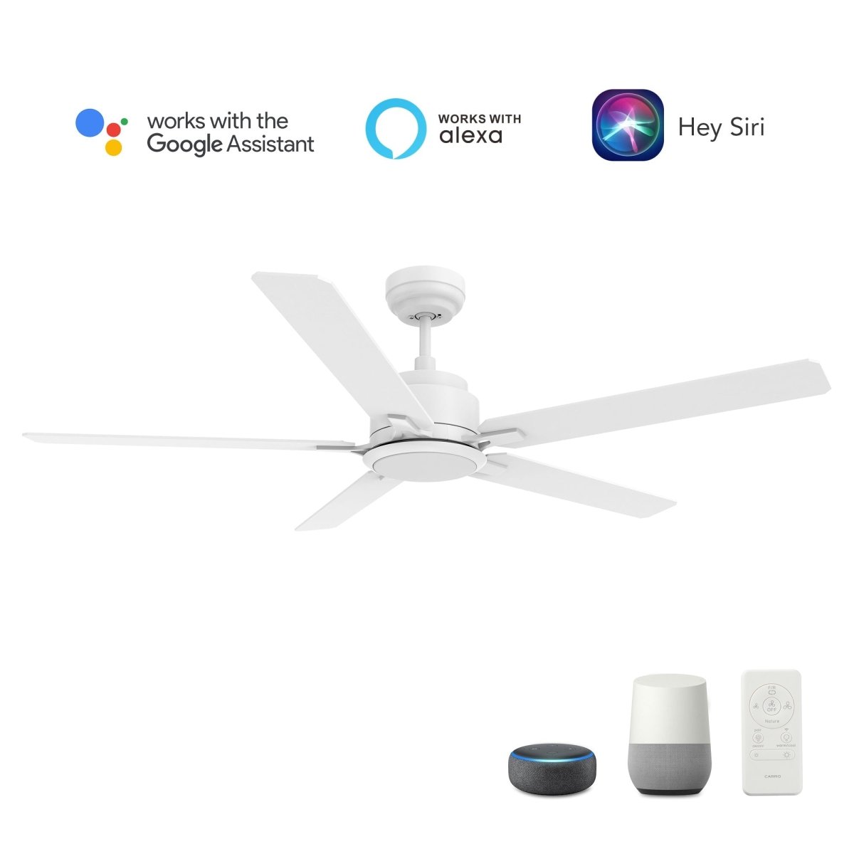 ESPEAR 60 inch 5 - Blade Smart Ceiling Fan with LED Light & Remote - LEDMyPlace