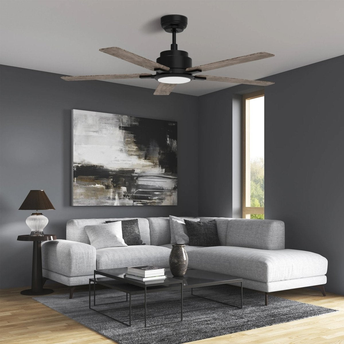 Essex 52'' Best Smart Ceiling Fan with Remote, Light Kit Included, Works with Google Assistant and Amazon Alexa,Siri Shortcut - LEDMyPlace