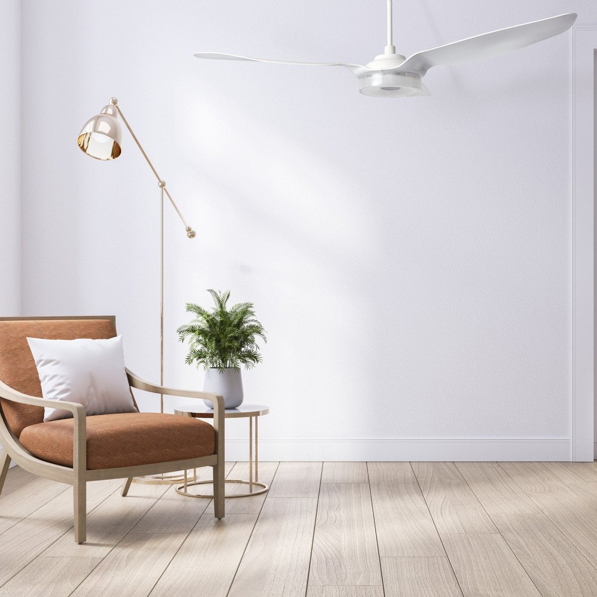 FLETCHER 56 inch 3 - Blade Smart Ceiling Fan with LED Light & Remote - LEDMyPlace