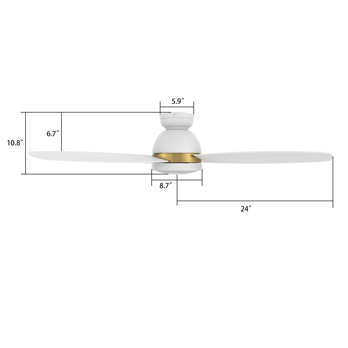 FREMONT 48 inch 3 - Blade Flush Mount Smart Ceiling Fan with LED Light & Remote - LEDMyPlace
