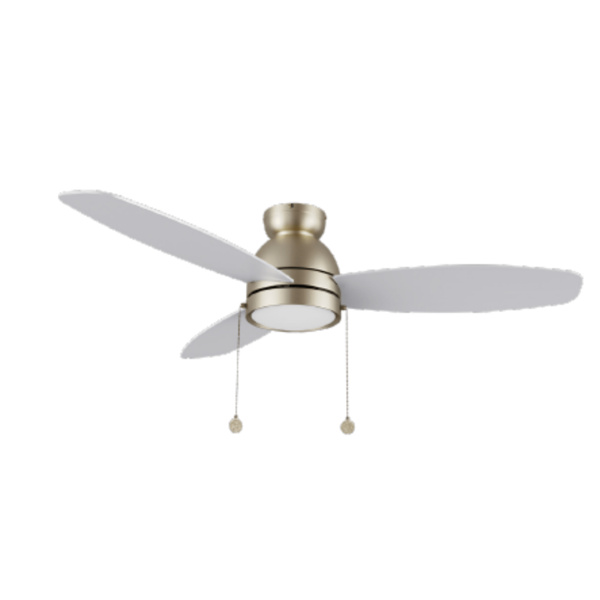 GREENWOOD 48" 3 - Blade Flush Mount Ceiling Fan with LED Light & Pull Chain - LEDMyPlace