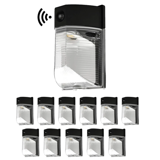 Dusk to Dawn - LED Wall Pack, 13W/18W/26W Wattage Adjustable, 3000K/4000K/5000K CCT Changeable, Security Lights, Waterproof Outdoor Commercial Lighting Fixture