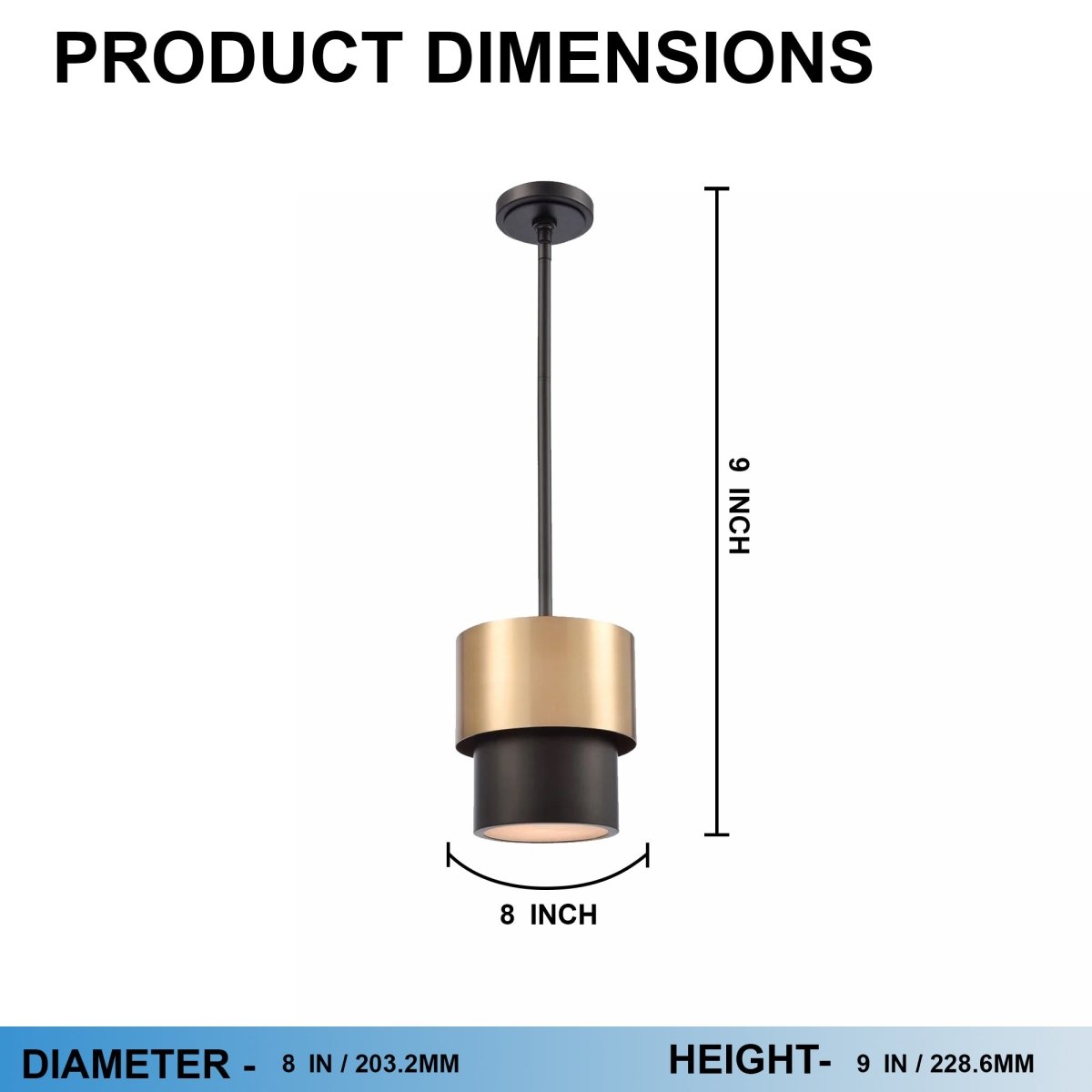 Industrial Pendant Light Brass and Matte Black Hardware with White Alabaster Diffuser, E12 Base - 8“D x 9”H - LEDMyPlace