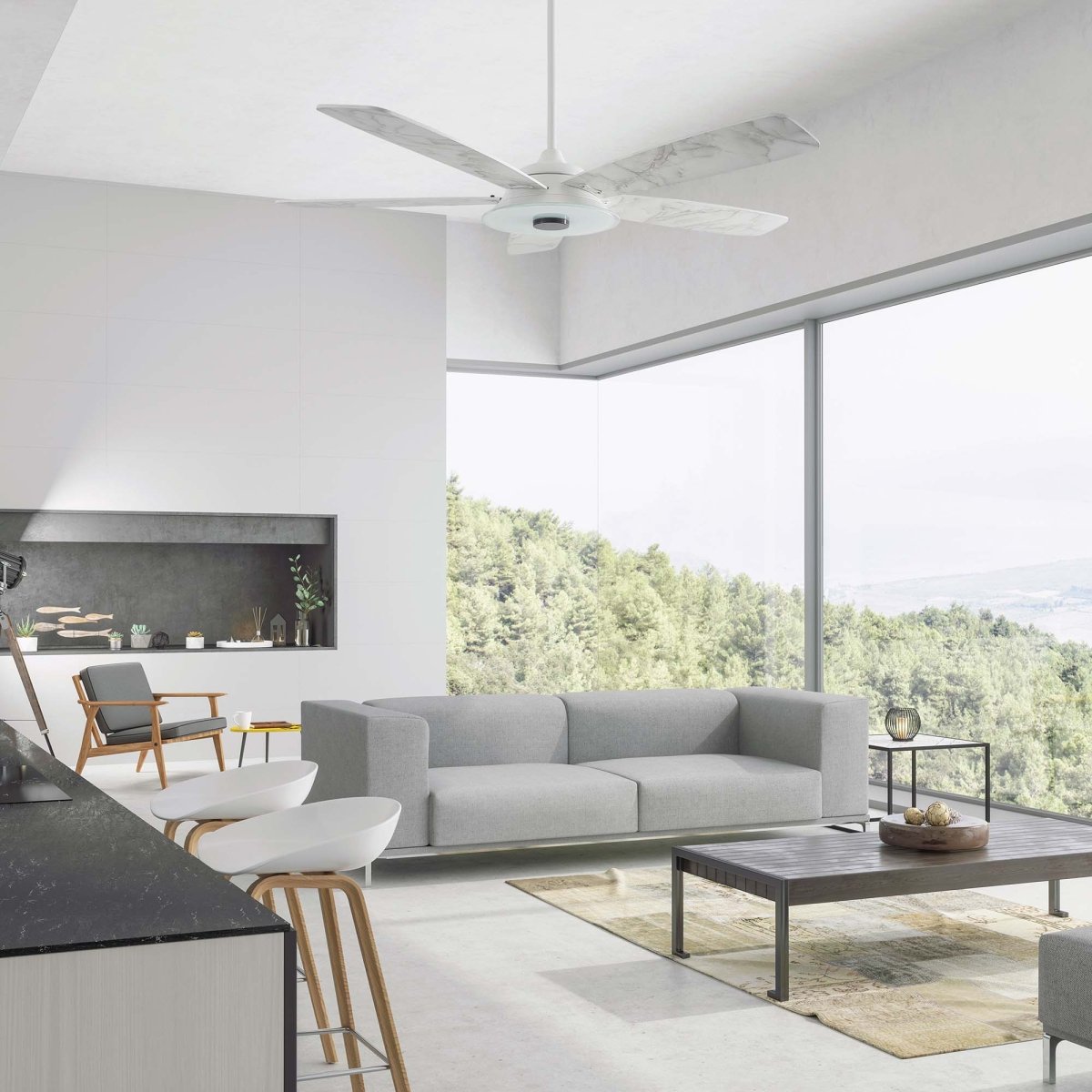 JOURNEY 56 inch 5 - Blade Smart Ceiling Fan with Remote and LED Light - LEDMyPlace