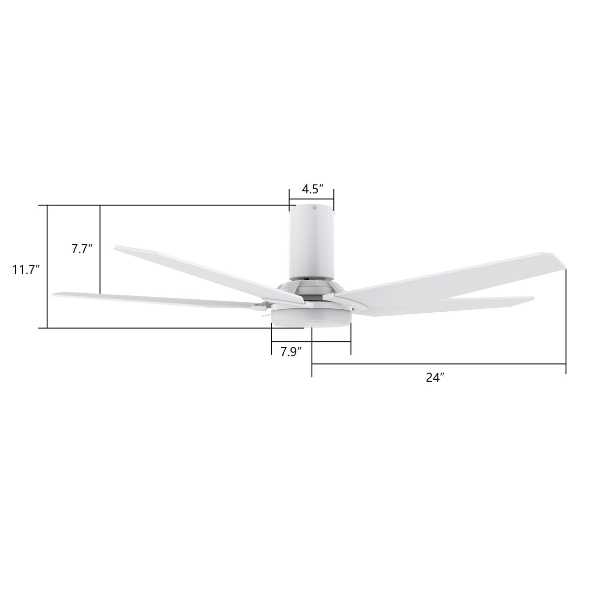 KAJ 48 inch 5 - Blade Flush Mount Smart Ceiling Fan with LED Light & Remote - LEDMyPlace
