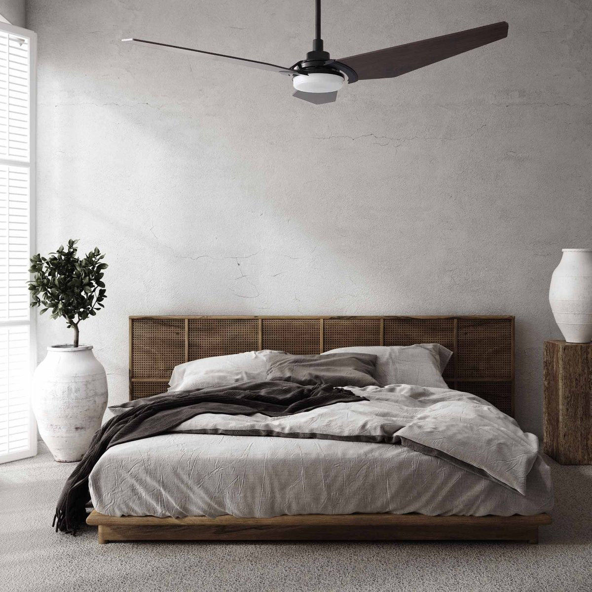 KAJ 52 inch 3 - Blade Smart Ceiling Fan with LED Light & Remote - LEDMyPlace