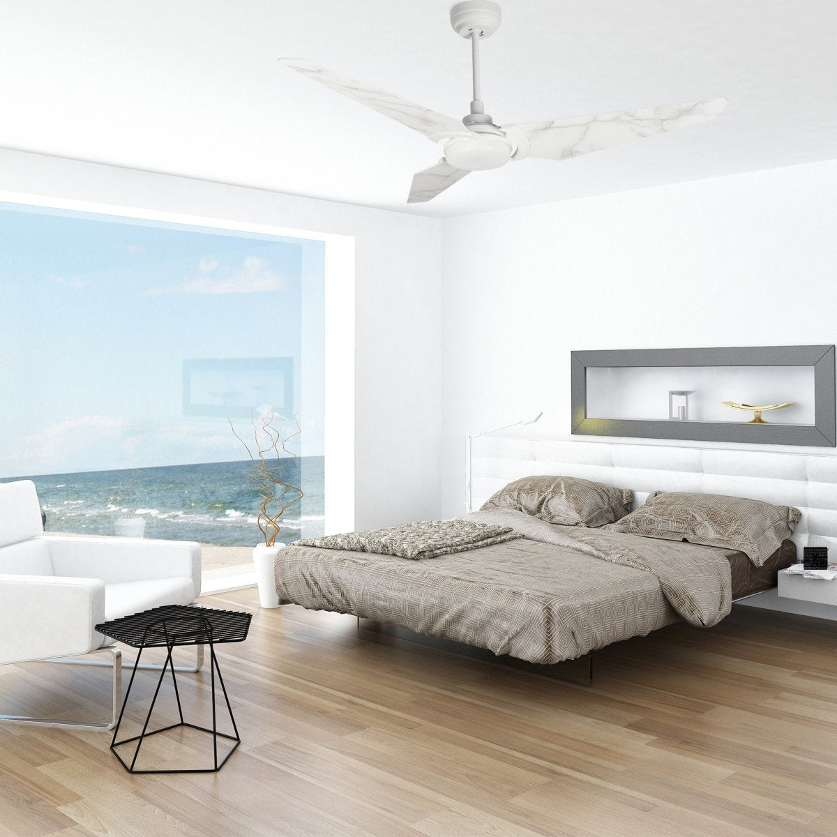 KAJ 52 inch 3 - Blade Smart Ceiling Fan with LED Light & Remote - LEDMyPlace