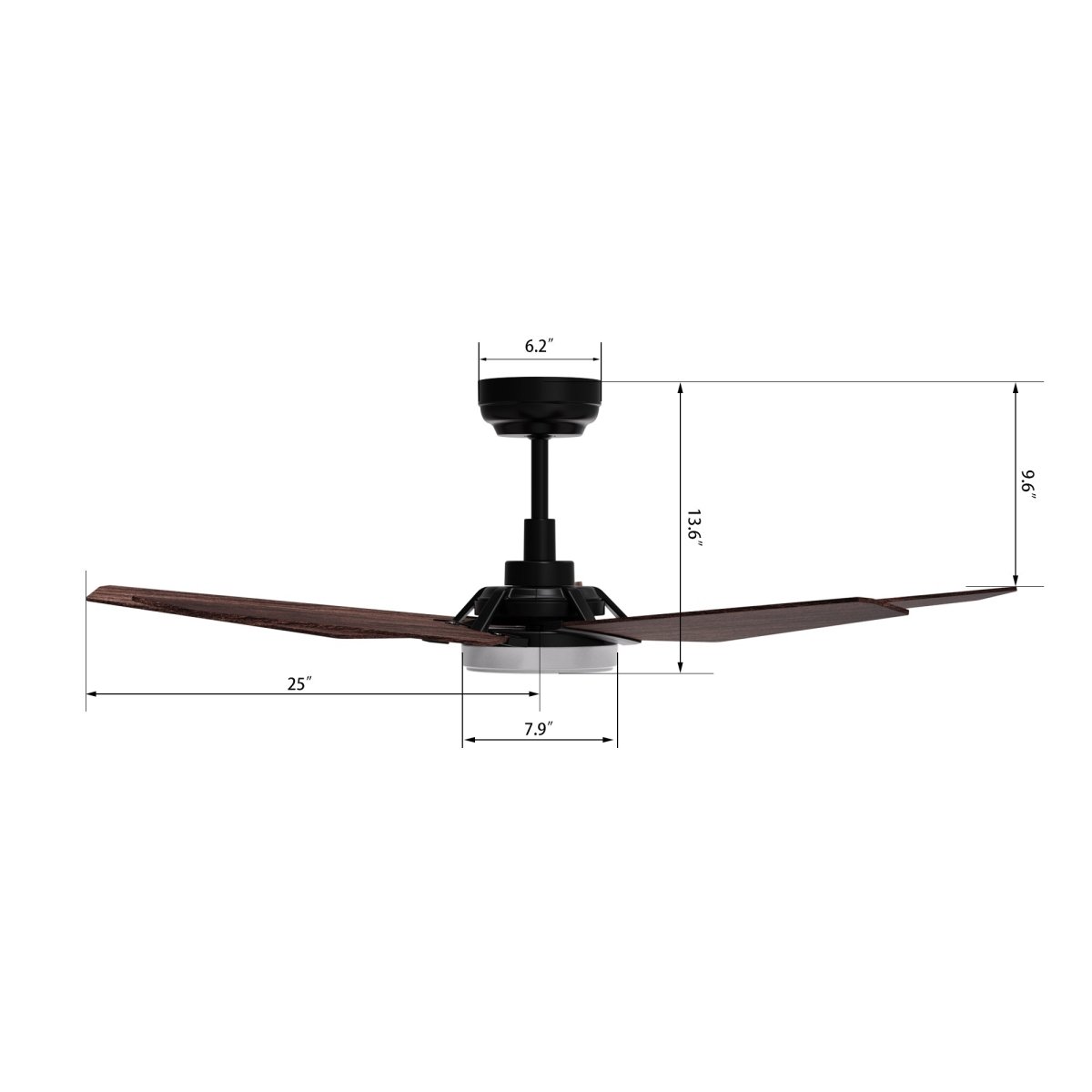 KAJ 52 inch 5 - Blade Smart Ceiling Fan with LED Light & Remote - LEDMyPlace