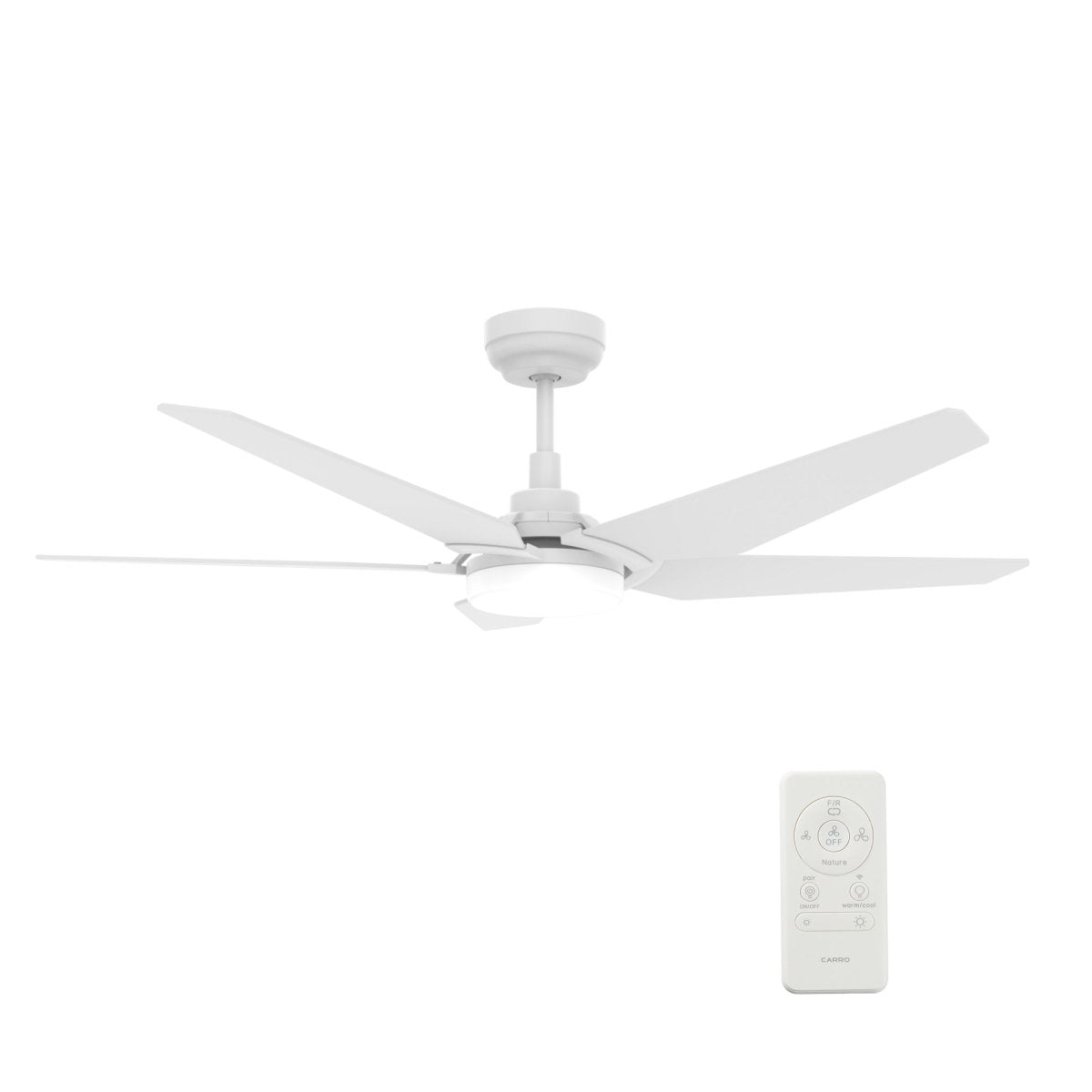 KAJ 52 inch 5 - Blade Smart Ceiling Fan with LED Light & Remote - LEDMyPlace
