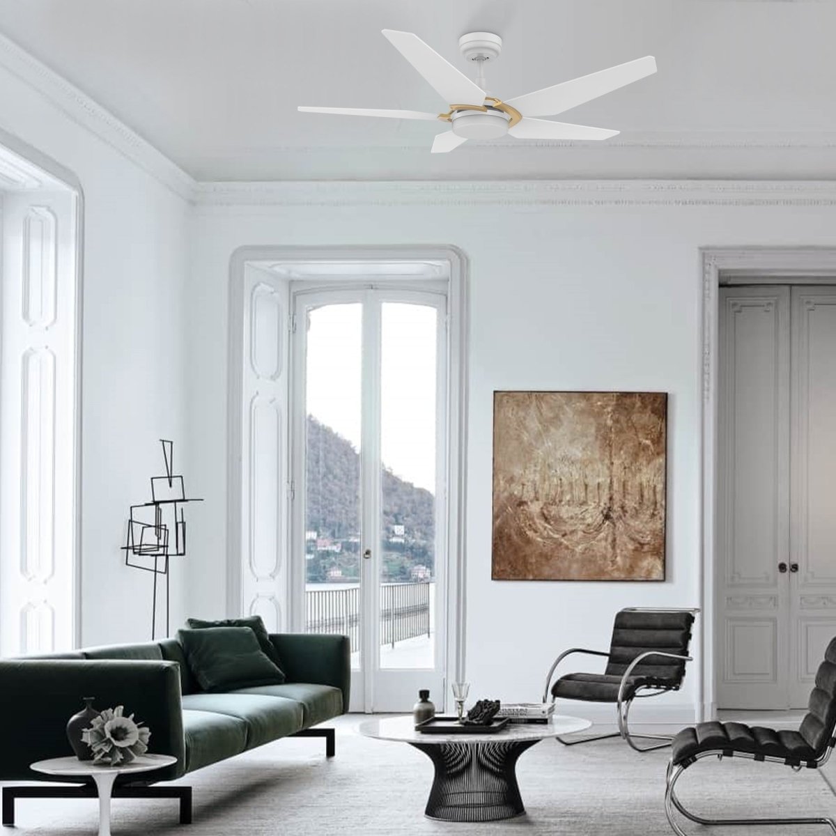 KAJ 52 inch 5 - Blade Smart Ceiling Fan with LED Light & Remote - LEDMyPlace