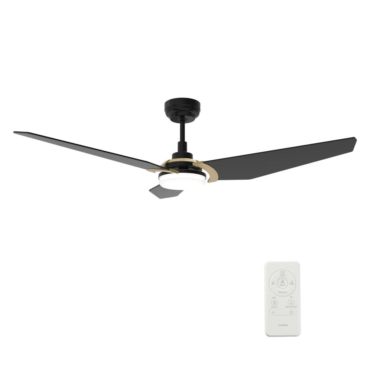 KAJ 56 inch 3 - Blade Smart Ceiling Fan with LED Light & Remote - LEDMyPlace