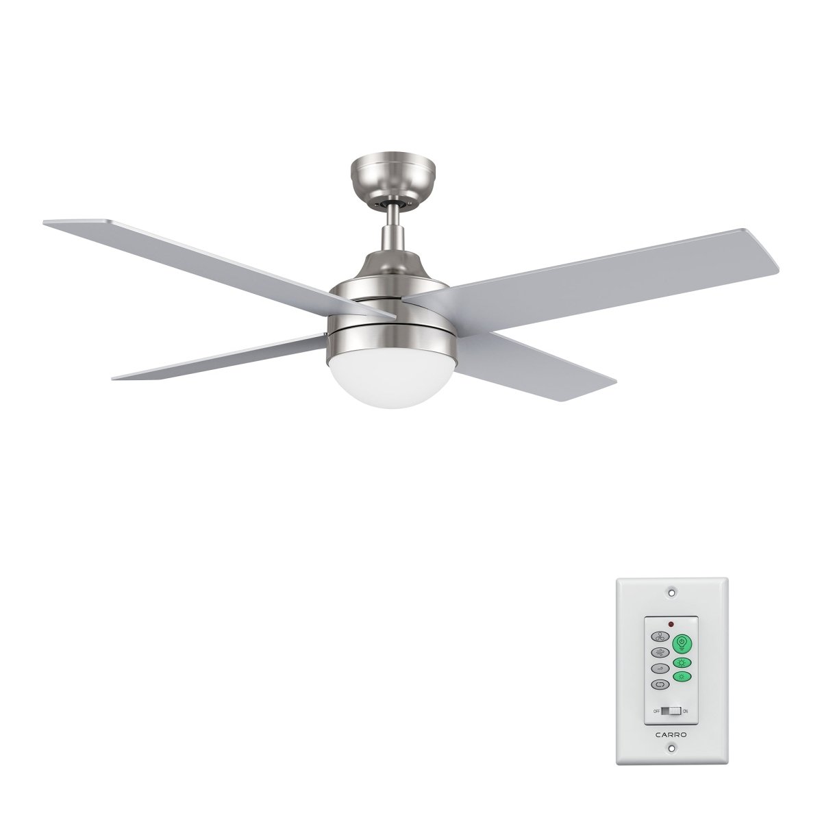 KIMBALL 52 inch 4 - Blade Ceiling Fan with LED Light & Wall Control - LEDMyPlace