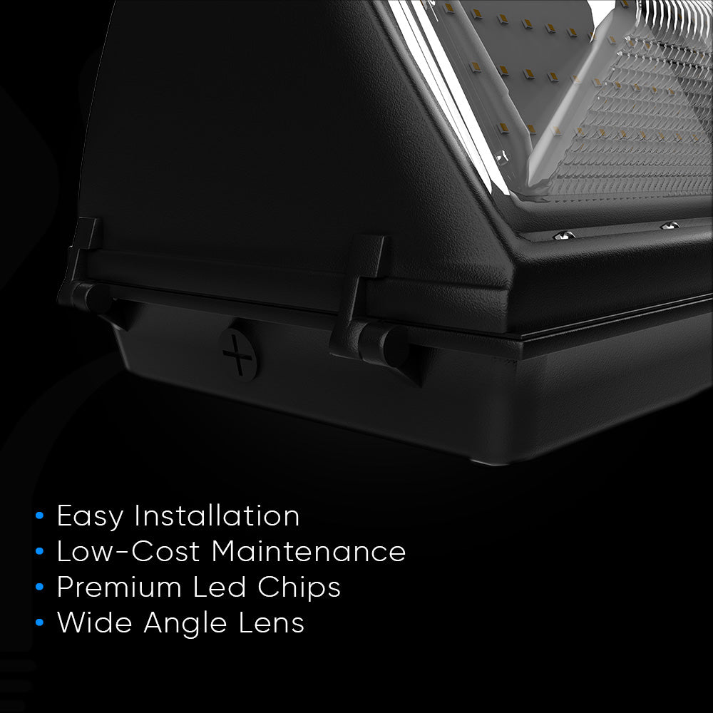 LED Wall Pack Light with Dusk - to - Dawn Photocell 120W 5700K 16300LM, Forward Throw, IP65 Waterproof Outdoor Wall Light Fixture, Commercial Security Lighting, UL, DLC Premium - LEDMyPlace