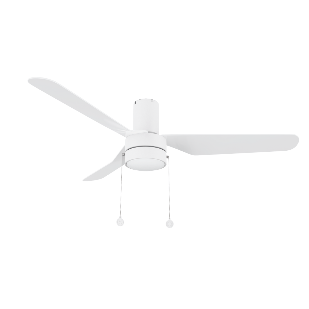 MORGAN 52 inch 3 - Blade Flash Mount Ceiling Fan with Pull Chain - LEDMyPlace