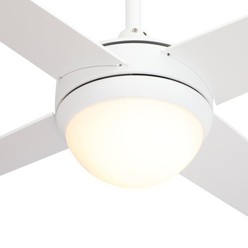 NEVA 52 inch 4 - Blade Best Smart Ceiling Fan with LED Light Kit & Best Smart Wall Switch - White/White - LEDMyPlace