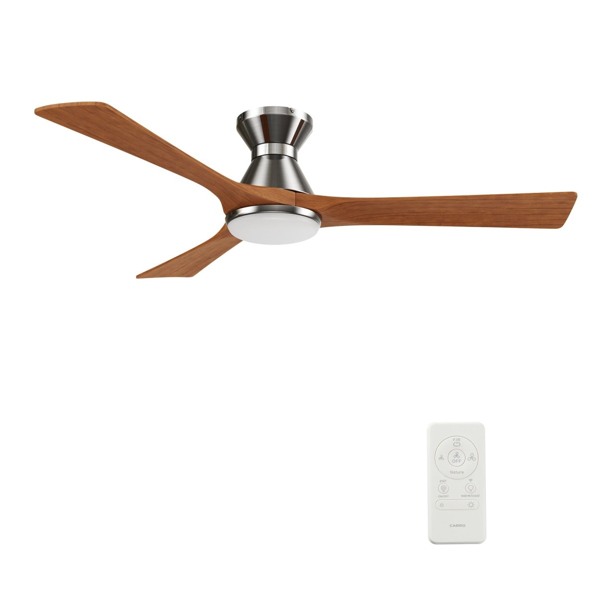 NICOLET 52 inch 3 - Blade Flush Mount Smart Ceiling Fan with LED Light & Remote - LEDMyPlace
