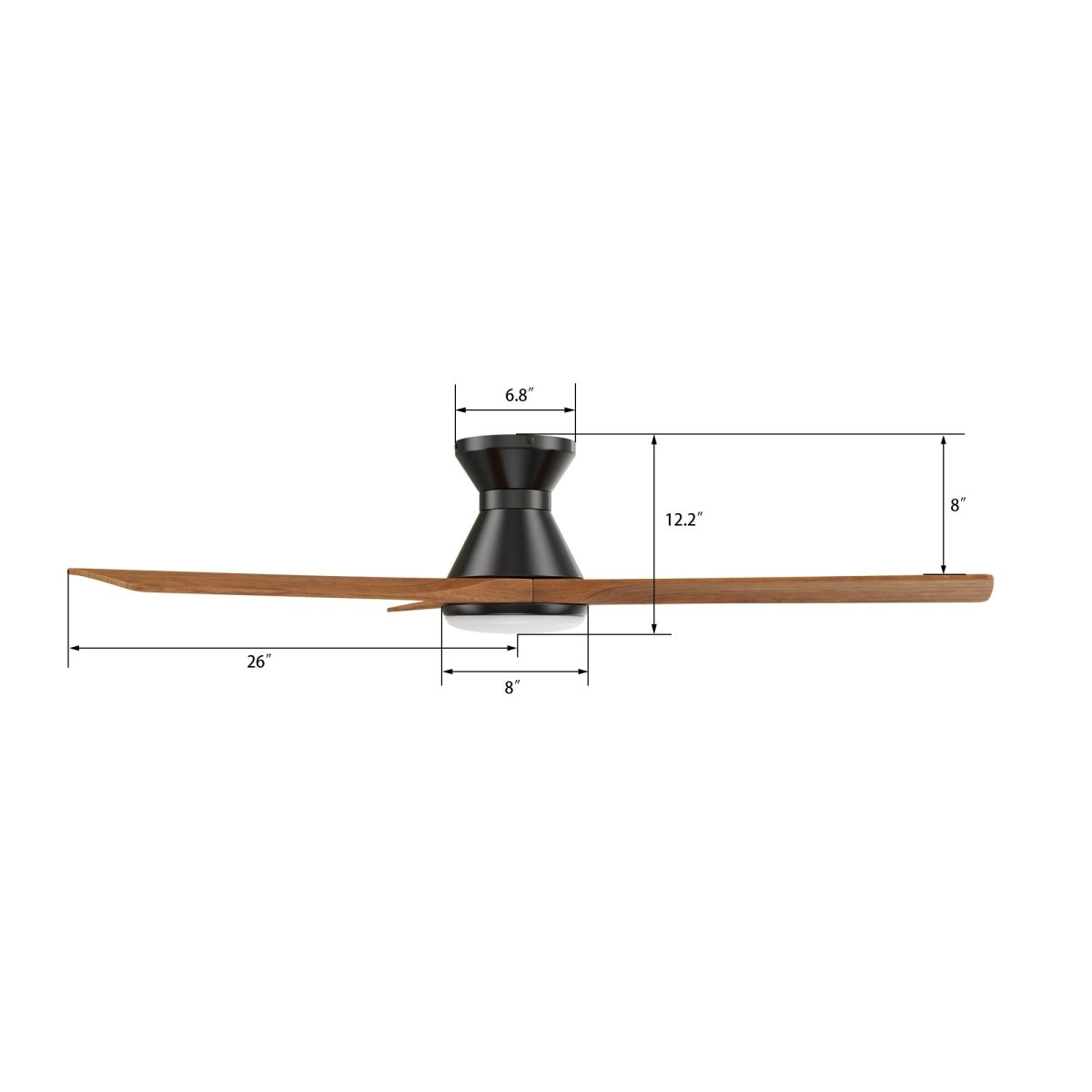 NICOLET 52 inch 3 - Blade Flush Mount Smart Ceiling Fan with LED Light & Remote - LEDMyPlace