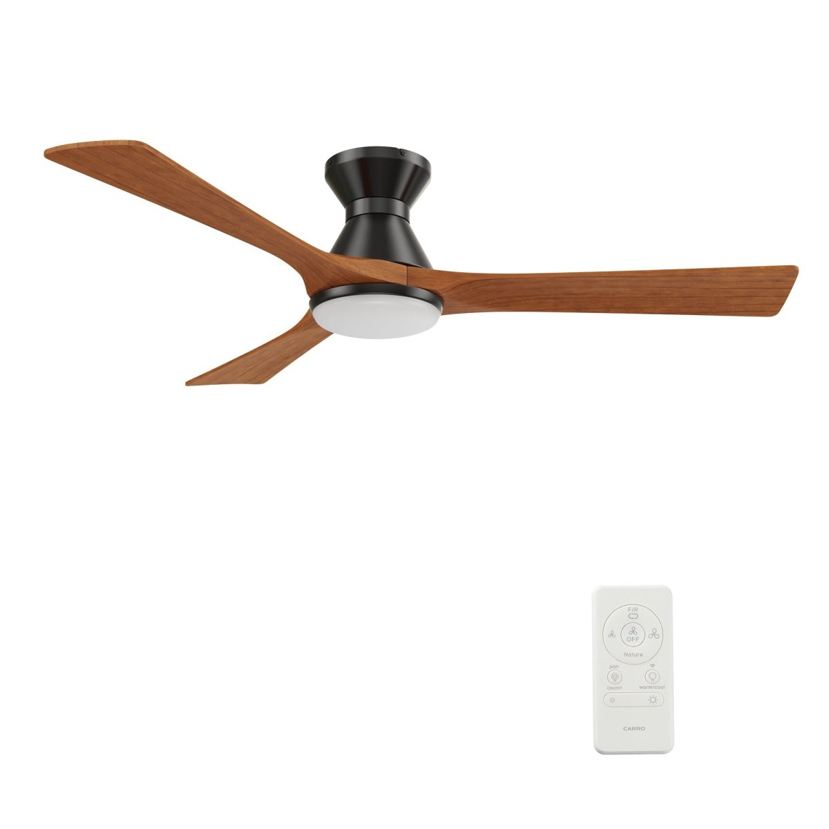 NICOLET 52 inch 3 - Blade Flush Mount Smart Ceiling Fan with LED Light & Remote - LEDMyPlace