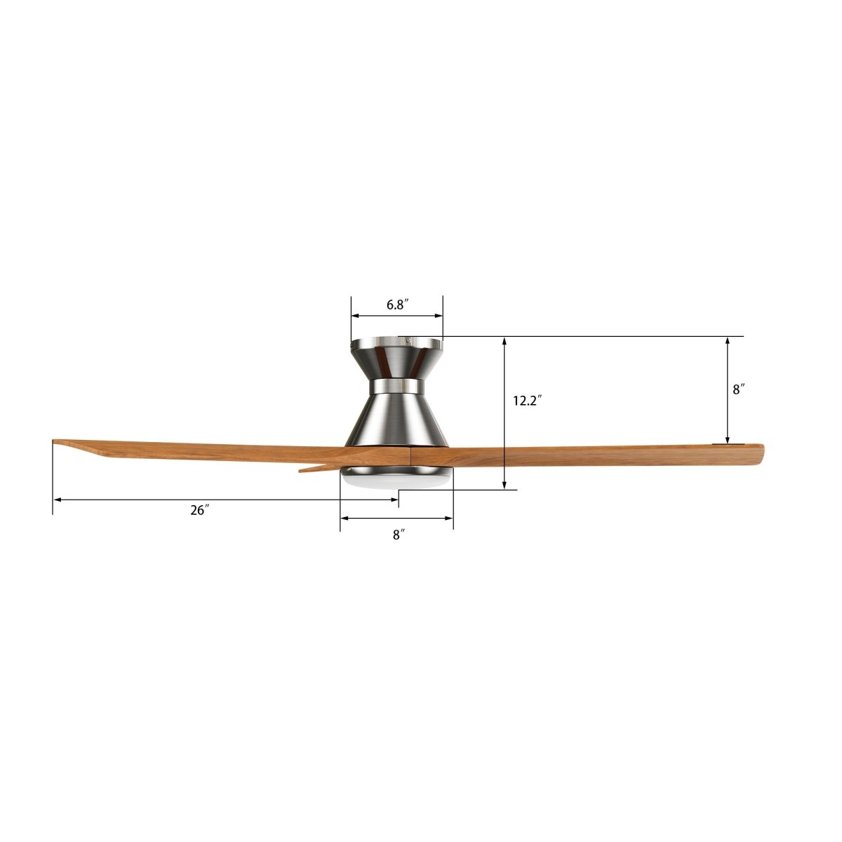 NICOLET 52 inch 3 - Blade Flush Mount Smart Ceiling Fan with LED Light & Remote - LEDMyPlace