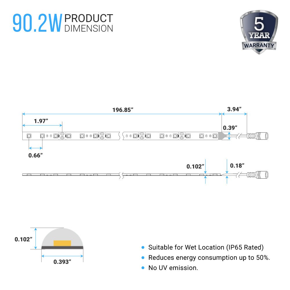Outdoor Waterproof RGBW LED Strip Lights, IP65 16.4ft, 12V, SMD 5050, 60 leds/Meter, UL, RoHS Listed, LED Lights for Bedroom, Kitchen, Home Decoration - LEDMyPlace