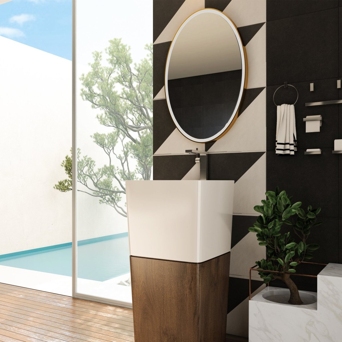 Oval LED Lighted Bathroom Vanity Mirror, Touch Switch, Anti - Fog Wall Mounted Makeup Mirror & CCT Remembrance, CRI 90+, LED Oval Mirror for Bathroom, Lunar Style - LEDMyPlace