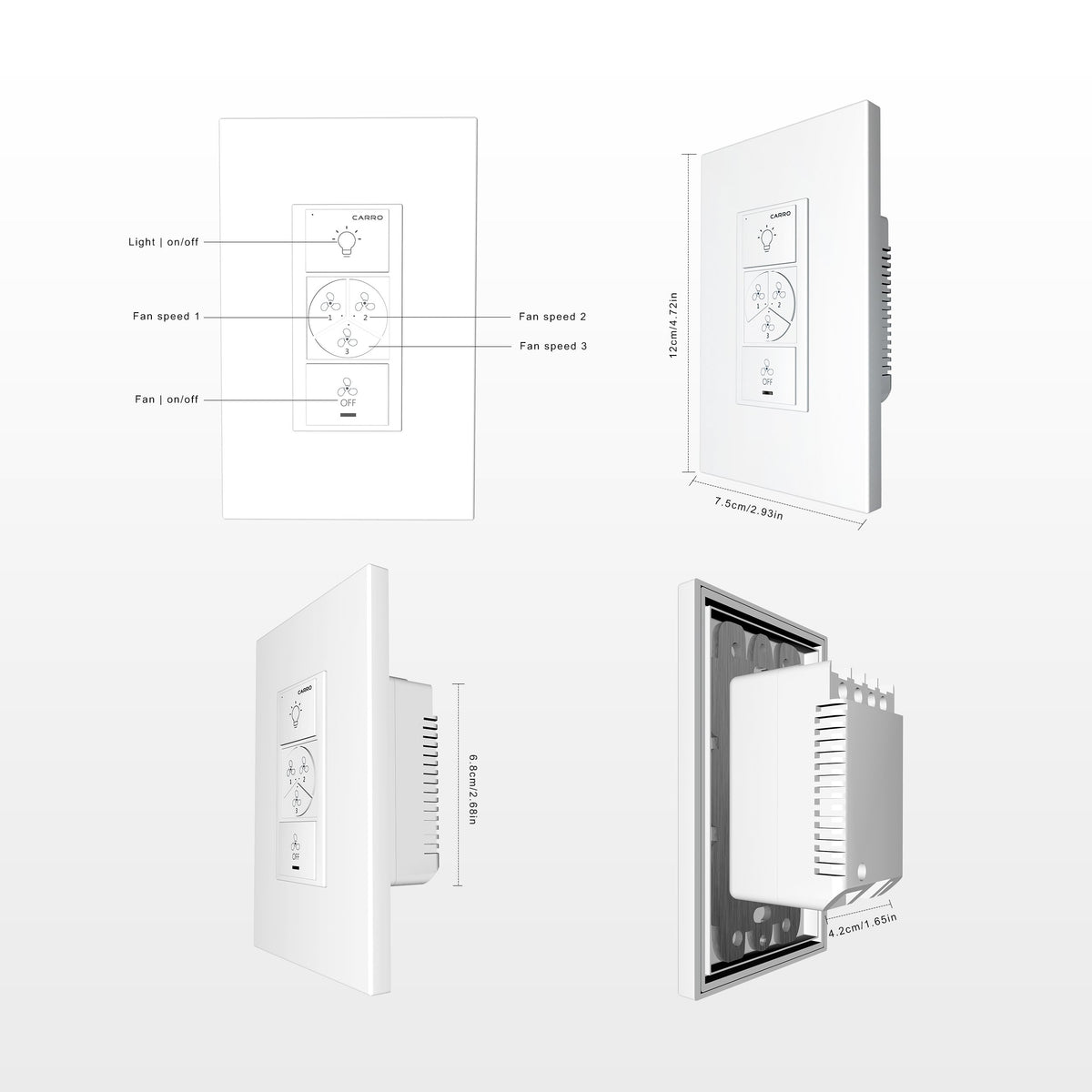 Pilot Best Smart Wall Switch For Ceiling Fans(1 - Gang), Google Assistant, and Siri Shortcuts, Works with Amazon Alexa - LEDMyPlace