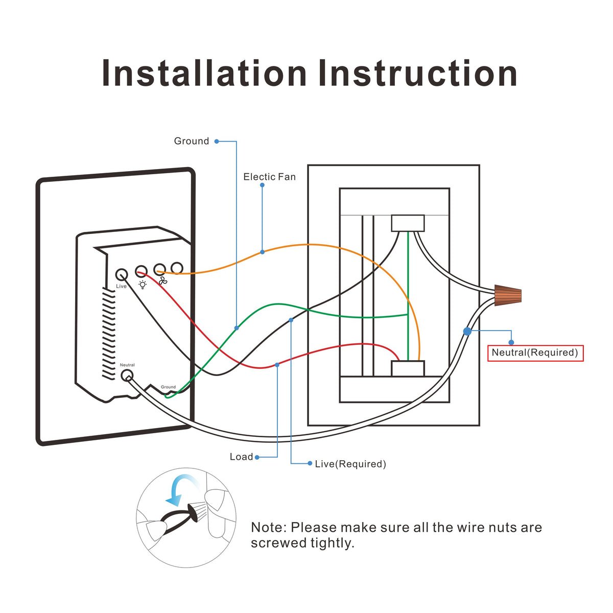 Pilot Best Smart Wall Switch For Ceiling Fans(1 - Gang), Google Assistant, and Siri Shortcuts, Works with Amazon Alexa - LEDMyPlace