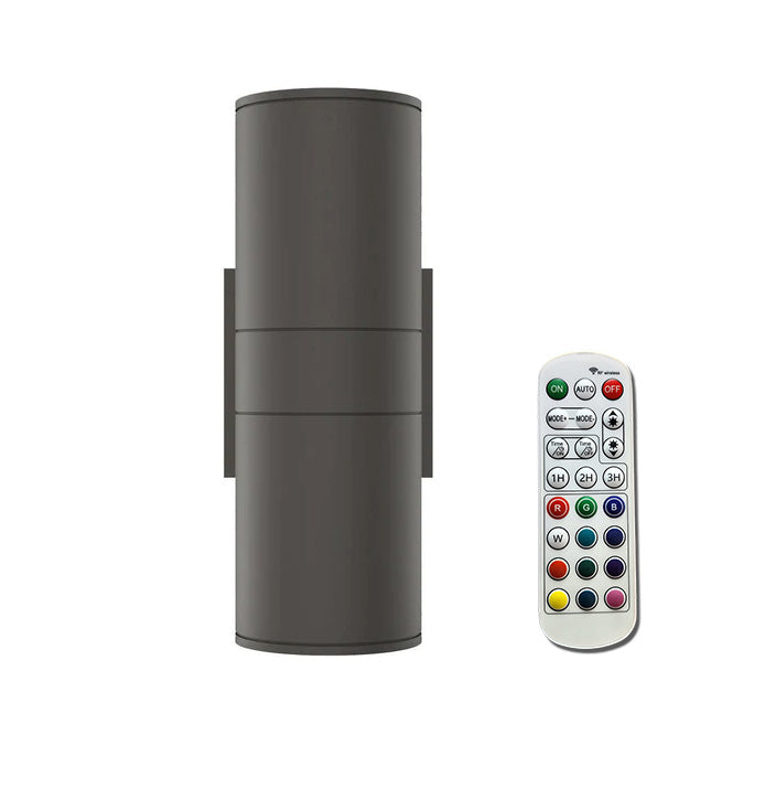LED Outdoor Up & Down Lights With Remote, RGBW, Cylinder, 36WX2, AC100