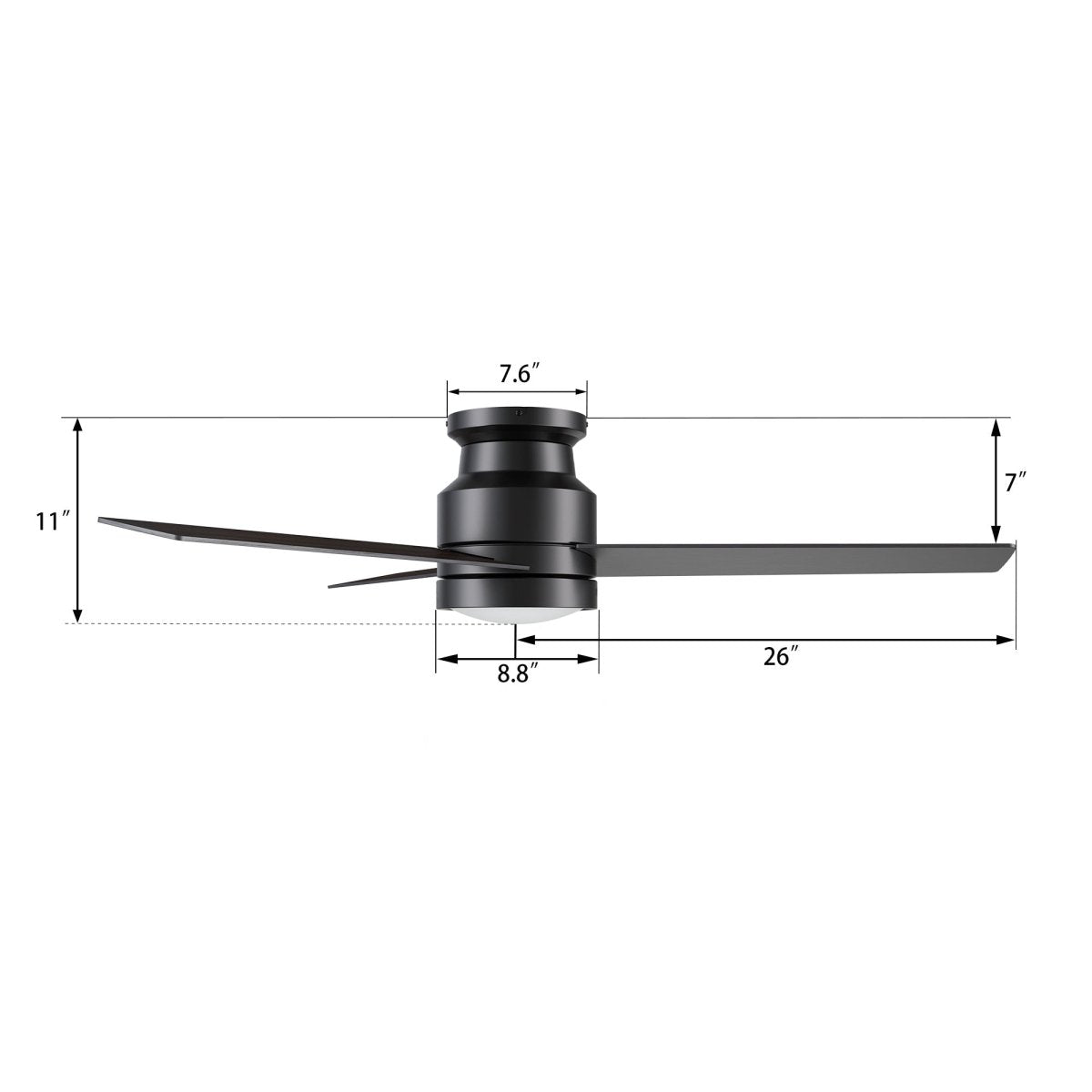 Santana 52 inch 3 blade flush mount ceiling fan with wall control white birchwood reversible blades - LEDMyPlace