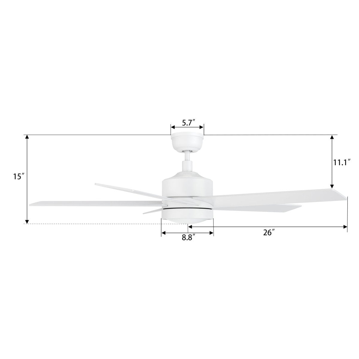 SANTANA 52 inch 5 - Blade Ceiling Fan with LED Light & Remote - LEDMyPlace