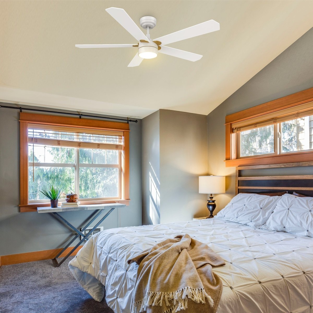 TARRASA 52 inch 5 - Blade Smart Ceiling Fan with LED Light & Remote - LEDMyPlace
