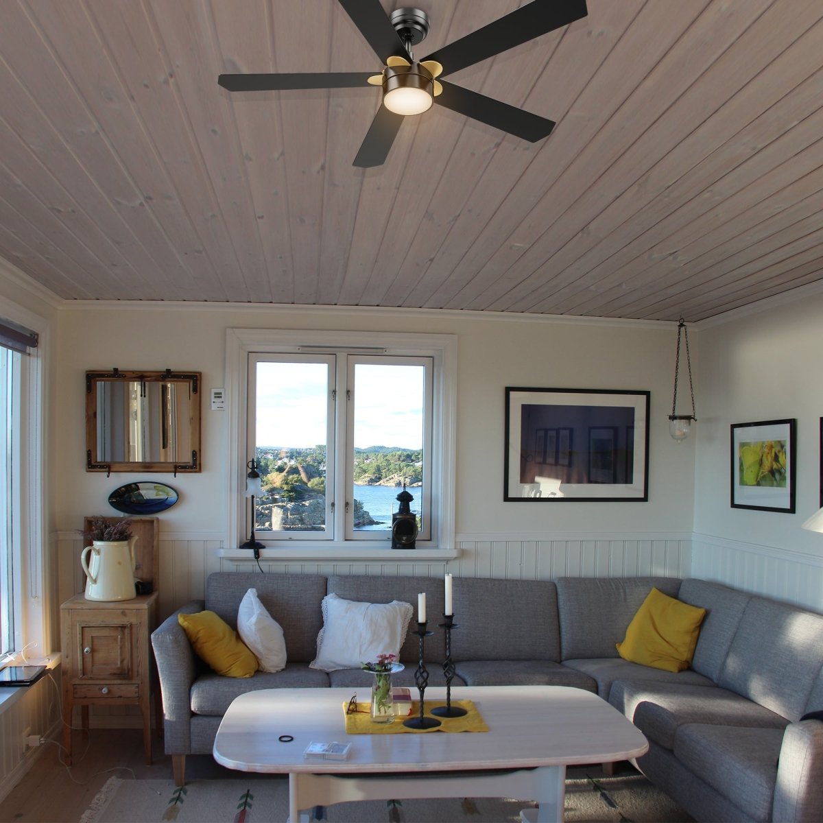 TARRASA 52 inch 5 - Blade Smart Ceiling Fan with LED Light & Remote - LEDMyPlace