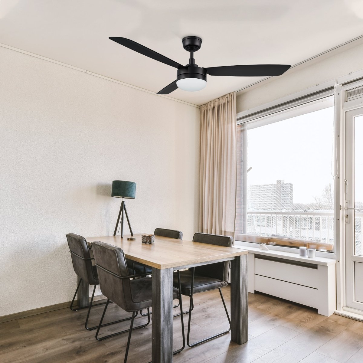 VARA 52 inch 3 - Blade Ceiling Fan with LED Light & Remote - LEDMyPlace