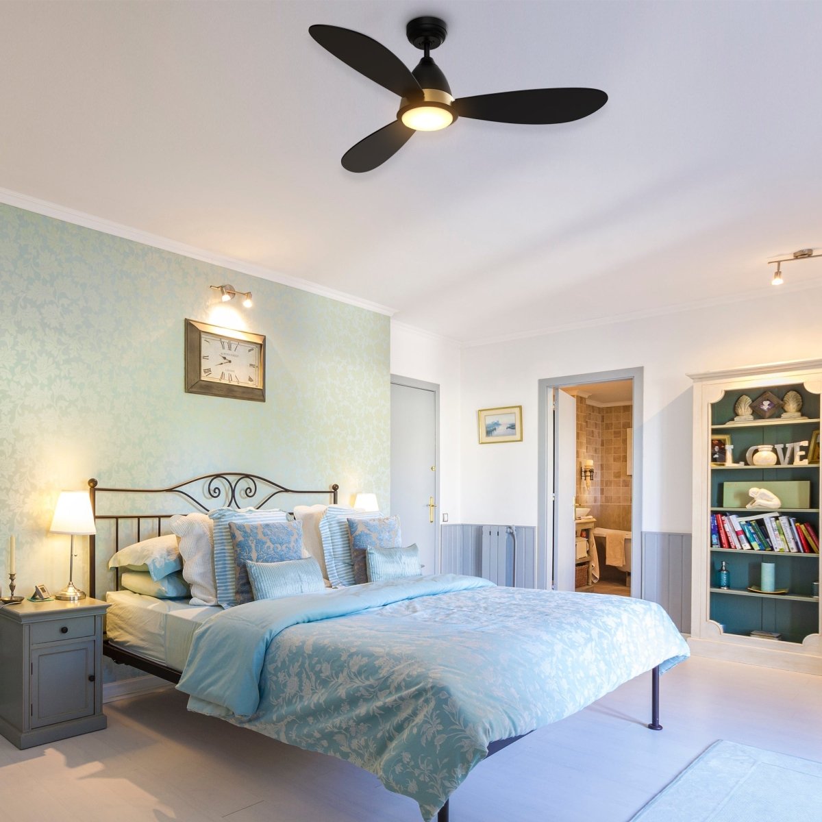 YORK 52 inch 3 - Blade Smart Ceiling Fan with LED Light & Remote - LEDMyPlace