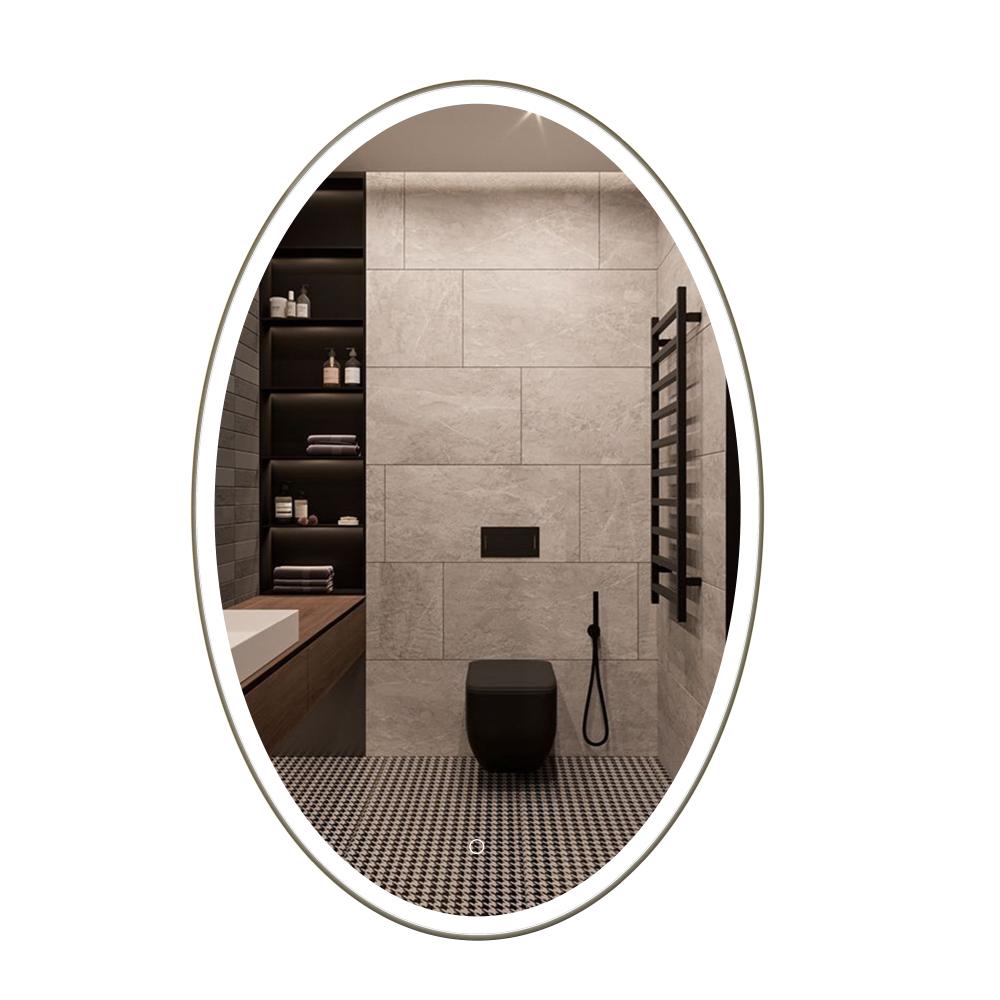 Oval LED Lighted Bathroom Vanity Mirror, Touch Switch, Anti - Fog Wall Mounted Makeup Mirror & CCT Remembrance, CRI 90+, LED Oval Mirror for Bathroom, Lunar Style - LEDMyPlace