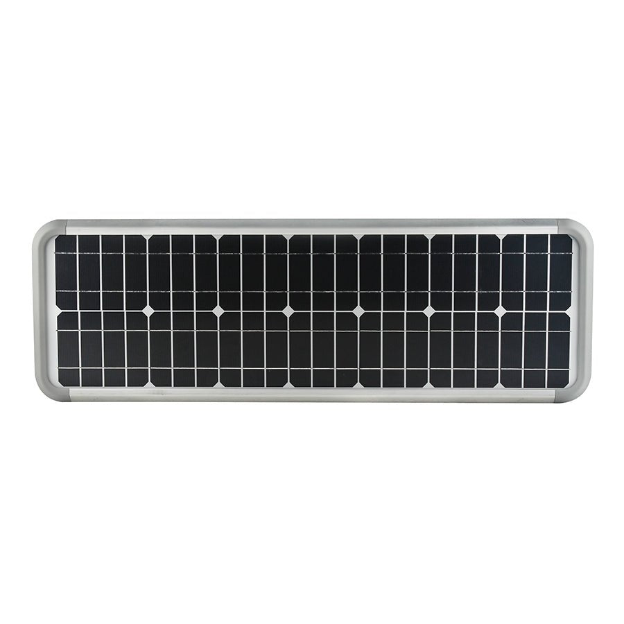 30W Outdoor LED Solar Street Light, 5700K, 3800LM, IP66, 18VDC, Adjustable Mount, Silver, Solar Powered Security Light, For Parking Lot, Yard, Garden, Street, Deck - LEDMyPlace